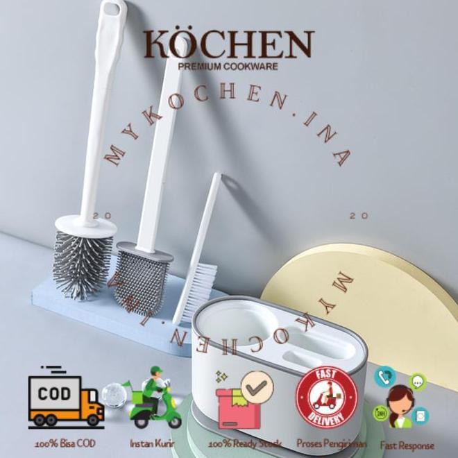 Sikat Wc Toilet Kamar Mandi Silikon 3In1 Brush Karet Plastik