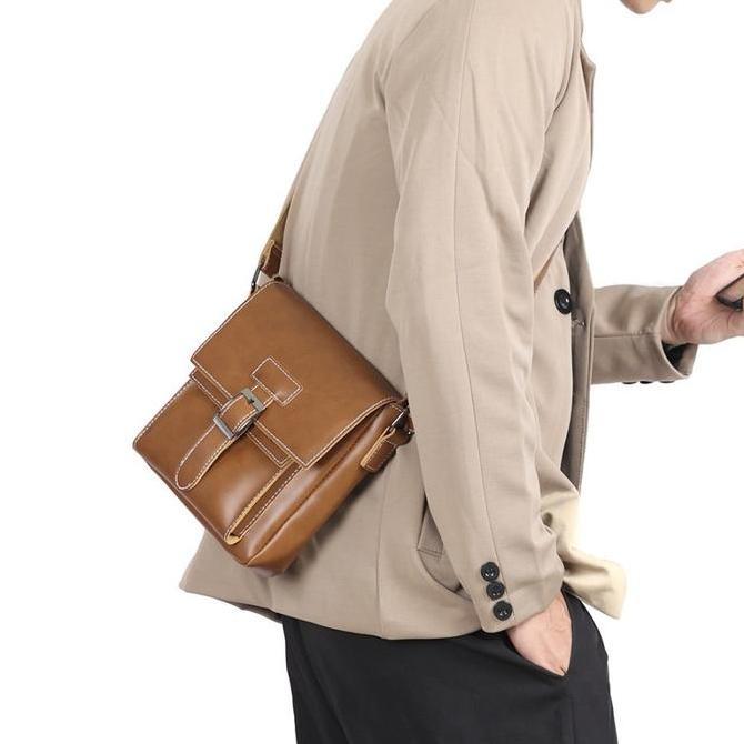 Tampilgayar- Leather Concept Bellagiohitam Tas Selempang Pria Kulit Tas Kulit Pria Kecil Tas Jalan B