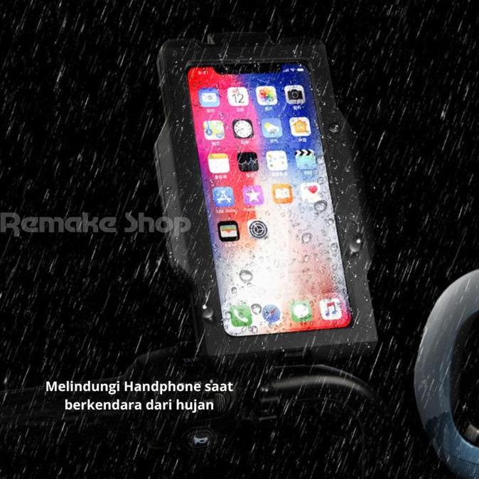 Gub Plus 16 Original Alumunium Alloy Holder Hp Motor Gps Waterproof Full Besi Anti Tahan Air Stang S