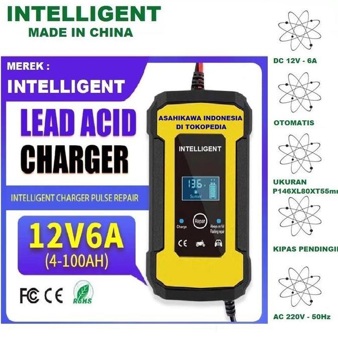 Intelligent fast charger accu cas aki mobil motor charger aki otomatis
