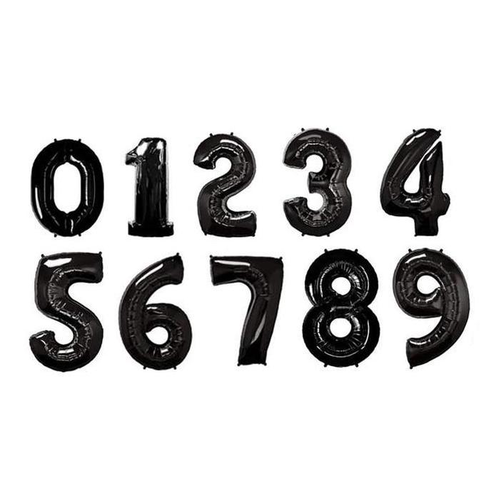 ------] Balon Foil Angka Hitam 60cm