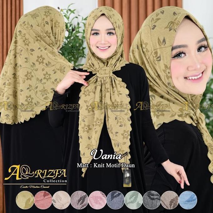 Thegirlrelig- Hijab Segitiga Instan Safiya Gesper Bahan Knit Motif Premium By Arrizfa Kerudung Wanit