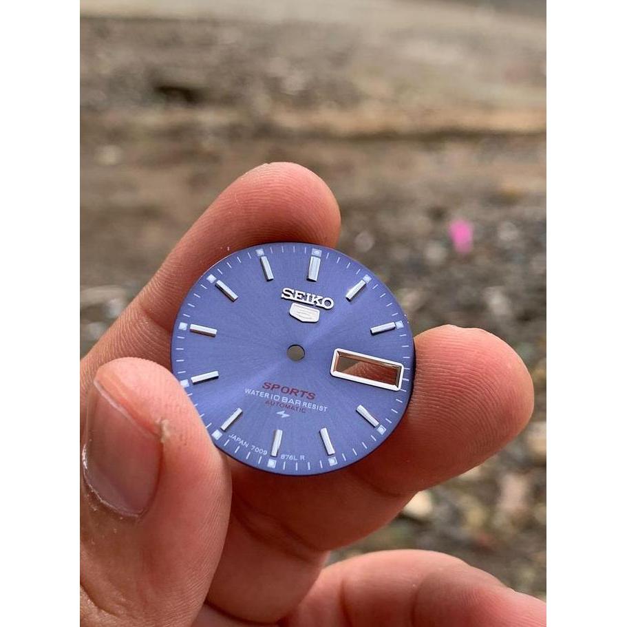 Plat Dial Jam Tangan Seiko Biru 28,5Mm 7009 7S26 7S36 Dial Jam Seiko 5 Sport Restock