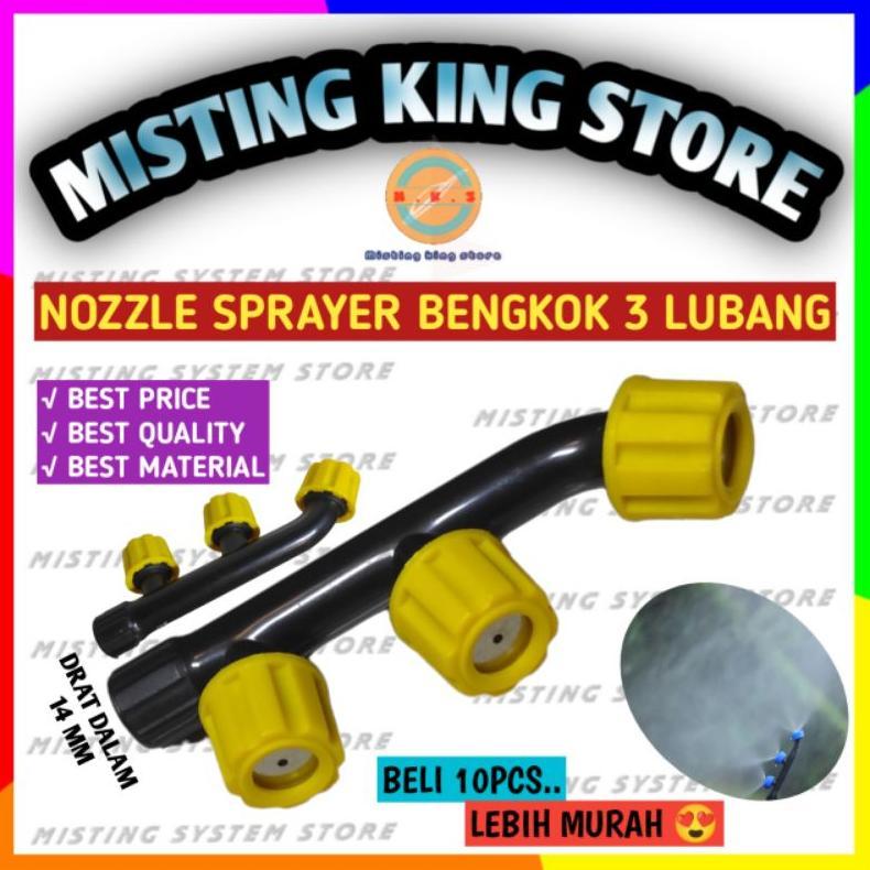 Bisa Cod Nozzle Plastik Sprayer Elektrik Kepala 3 Lubang Nozle Pipih Kipas Spuyer Misting Knapsack 3