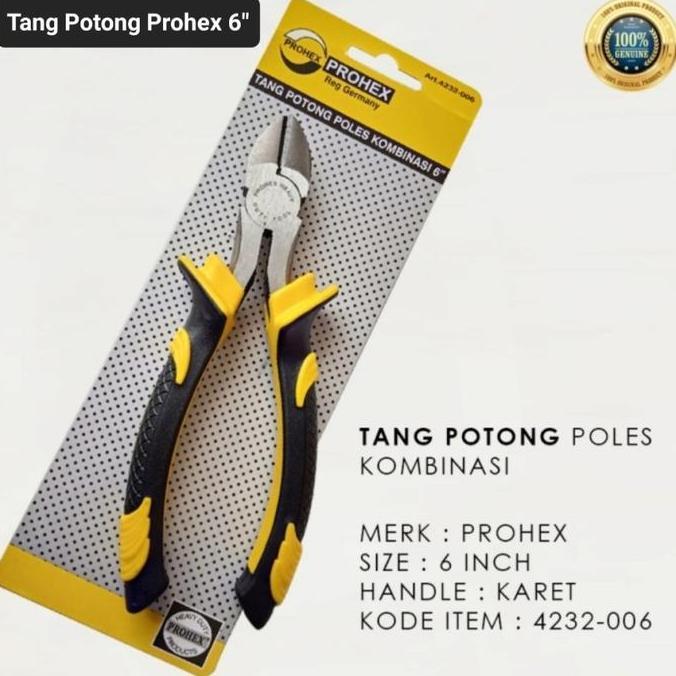 Bst Ready Prohex Tang Potong 6 Inch / Tang Potong Kabel Listrik Prohex 6 Inch Best Seller