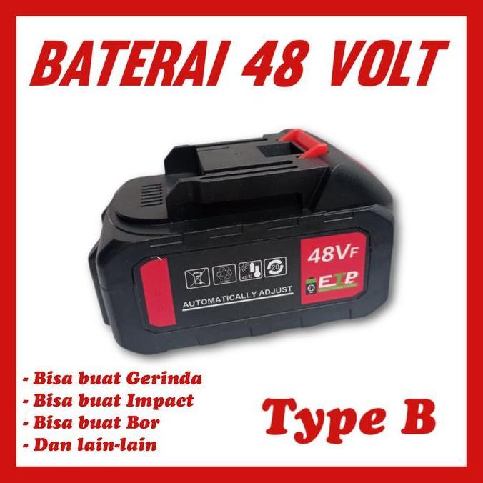 Promo BATERAI ORIGINAL 48 VOLT BISA UNTUK GERINDA BOR IMPACT DLL Diskon
