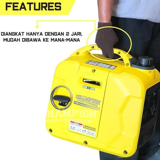 Promo Genset Silent 1000 Watt Champion Mini Silent Inverter CEM 1500IS / Genset Mini 1000 1200 Watt 