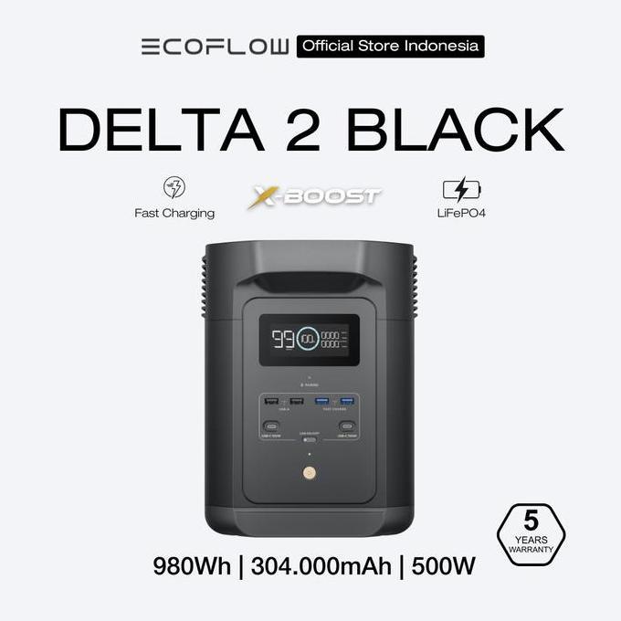 Promo EcoFlow Portable Power Station DELTA 2 BLACK (E980) Genset Listrik 980Wh 500W Garansi 2 Tahun 