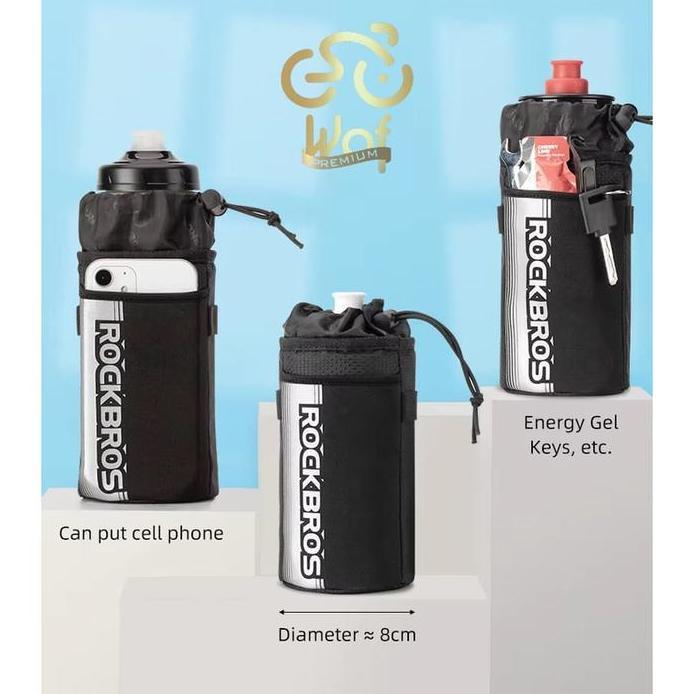 ROCKBROS 046 Tas Pegangan Botol Air HP Stang Rangka Depan Sepeda Motor Lightweight Portable Bicycle 