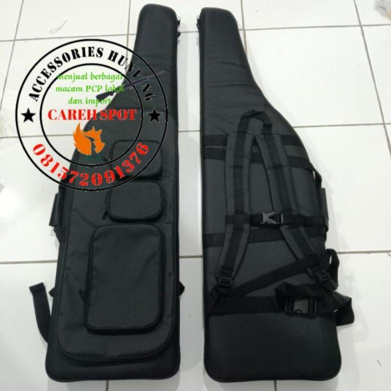 tas senapan PCP/uklik/gejluk+saku pompa hitam