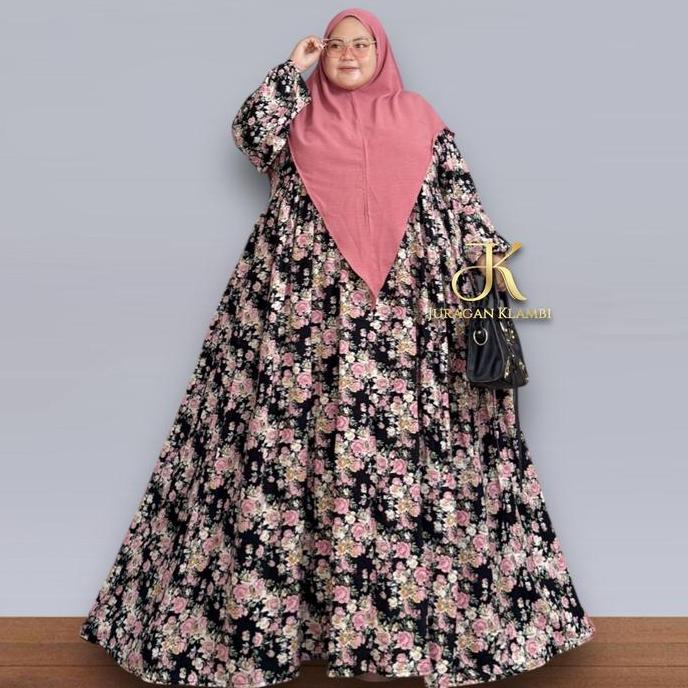Regreg- Setelan Gamis + Jilbab Jumbo Ld 130 140 150 Estimasi Bb 80-150Kg Bahan Rayon Diamond Kondang