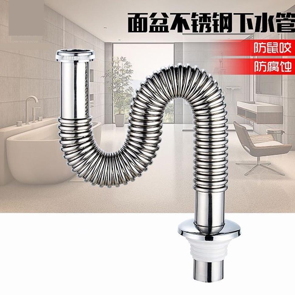 Selang Afur Wastafel Stainless Fleksibel Selang Stainless Pembuangan Wastafel