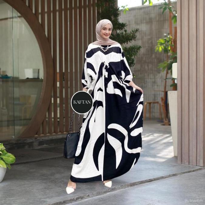 Regreg- New Rania Home Kaftan Bahan Rayon Super Jumbo Xxxl Baju Muslimah Kaftan Mewah Elegan Baju Pe