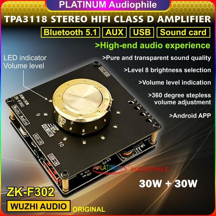 TPA3118 Amplifier Class D Bluetooth 5.1 Hifi Stereo 2X 30W ZK-F302 FORSALE
