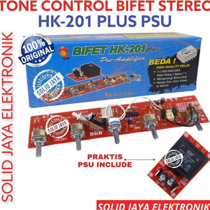 KIT TONE CONTROL BIFET HK-201 STEREO PLUS PSU TRAFO REGULATOR BI FET BI-FET HK 201 HK201 KONTROL PRE