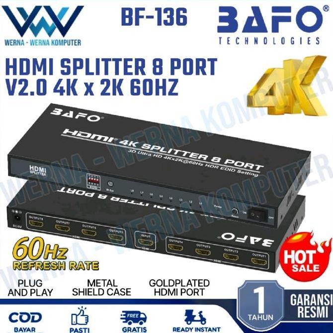 TERMURAH - BAFO HDMI Splitter 8 Port 4K ORIGINAL