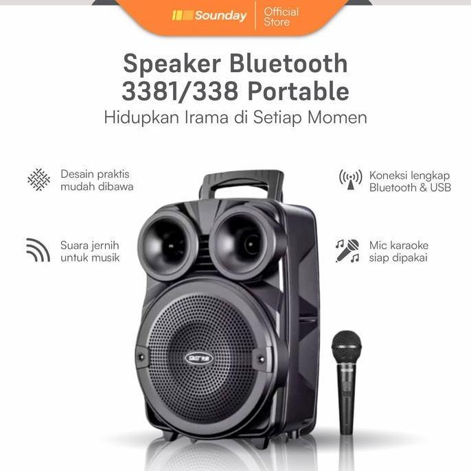 Jdg- Speaker Bluetooth Portable 6.8Inch Kimiso Kms 3381 Plus Mic - Speaker Karoke Kimiso Wireless