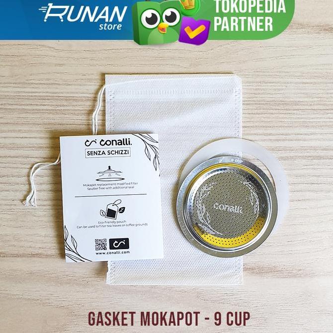 Mokapot 9 Cup Gasket Filter Spare Part Conalli Seal Karet Moka Pot