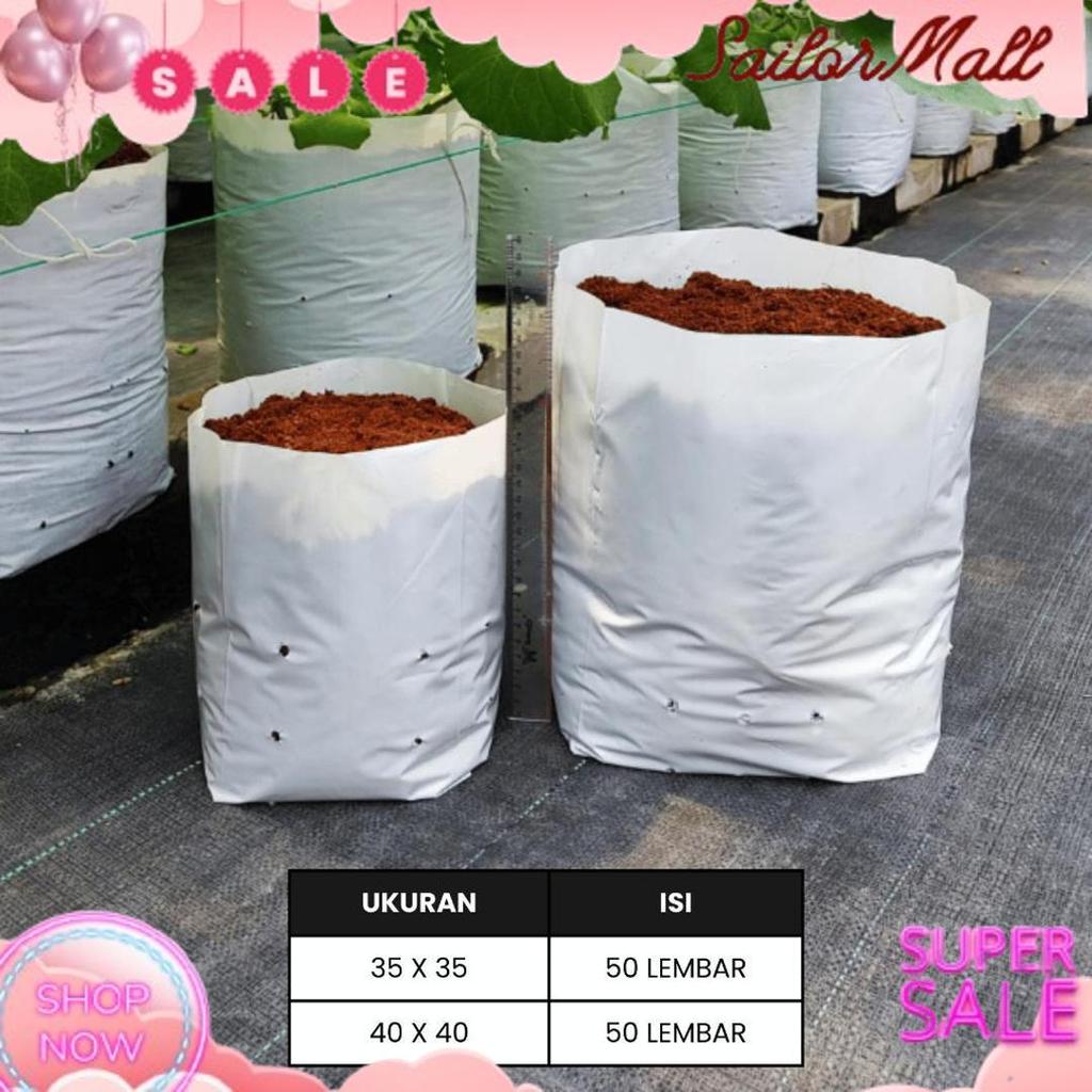 Polybag Putih 40 x 40 Isi 50 Lembar - Polybag Melon HARGA GROSIR Terlaris
