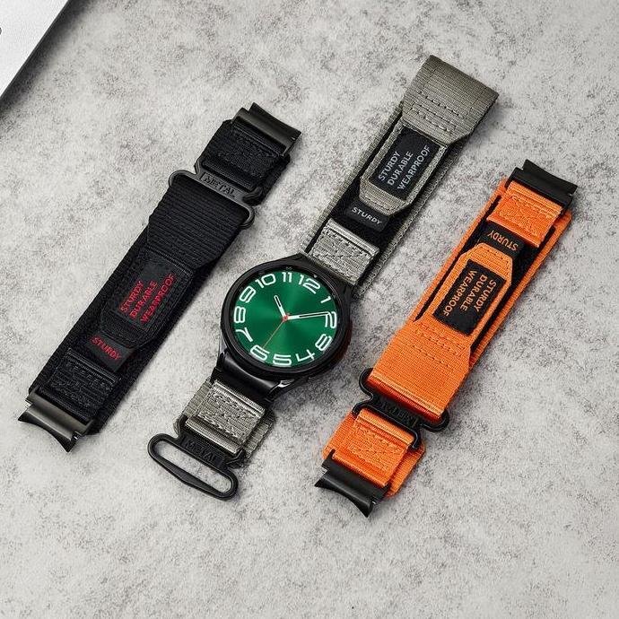 Strap Nylon Canvas Sport Cocok Untuk Samsung Galaxy Watch Ultra 8 Classic 40Mm 44Mm 46Mm Nato Sport 