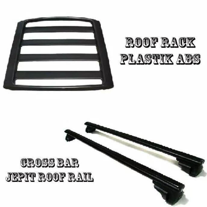 Paket Roof Rack & Cross Bar Model Jepit Roof Rail Mobil Honda Hrv, Crv Restock