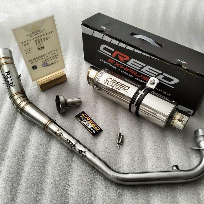 Full System Knalpot Racing Creed Exhaust Suara Ngebas Adem Pnp Vixion Old/New/R Sonic R15 Cb 150R Cb