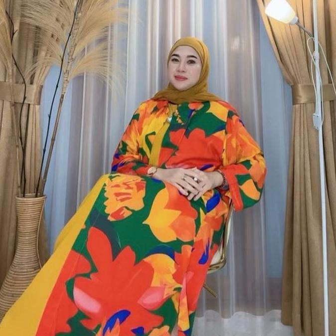 Cntikk- Elzhava Long Outer-Full Kancing Tunik-Tunik-Long Tunik Casual-Rayon Formal Viscose-Panjang B