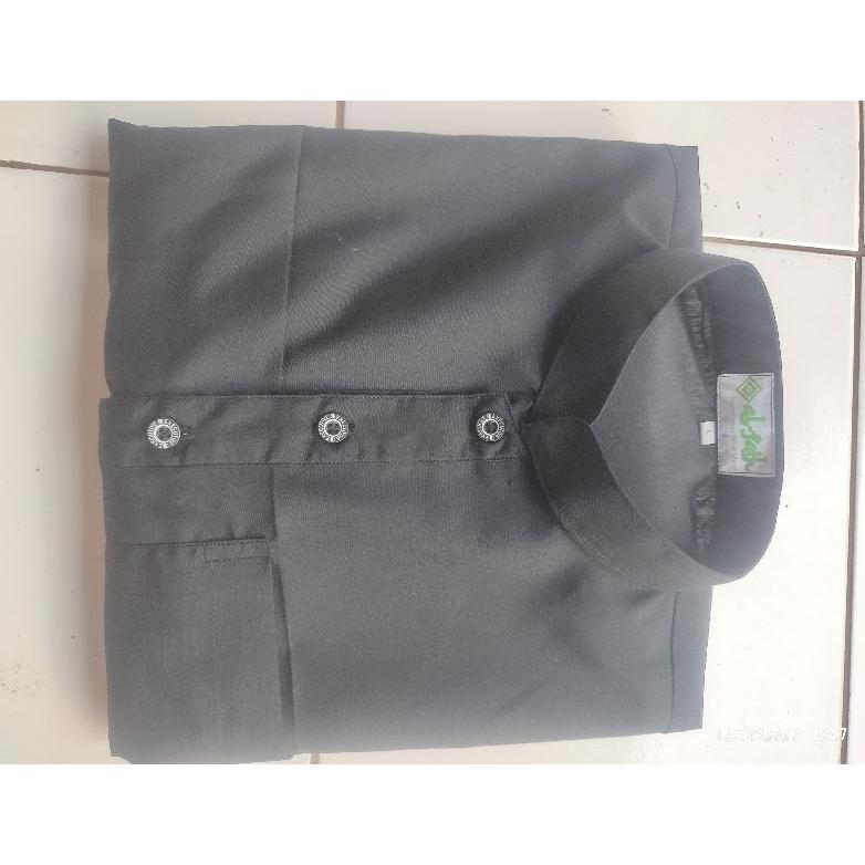 Awet Baju Jubah Gamis Pria Muslim Polos Bahan Katun Tangan Panjang Non Manset Warna Putih Hitam