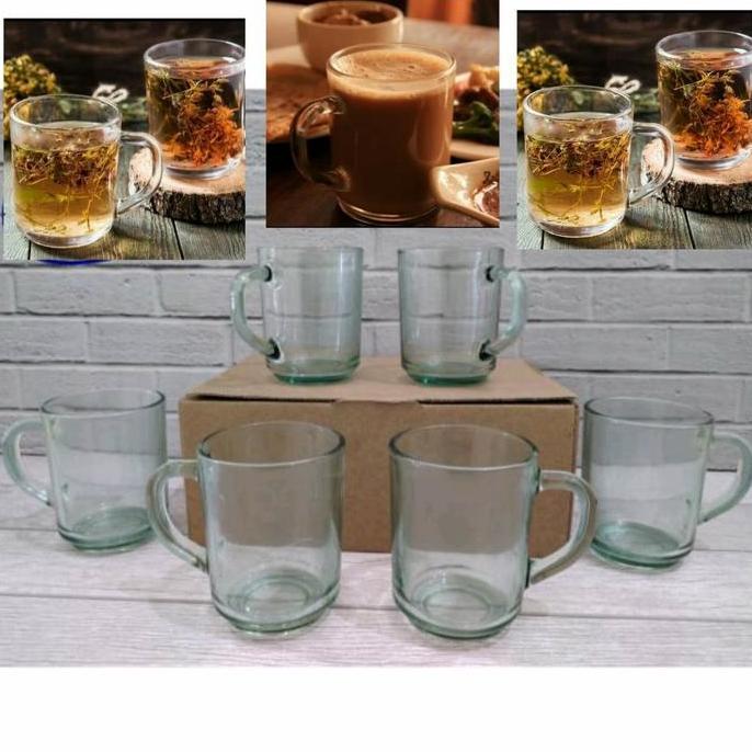 New- Gelas Kopi / Teh Gagang 250Ml | Gelas Kopi Kaca Beling Harga 6Pcs