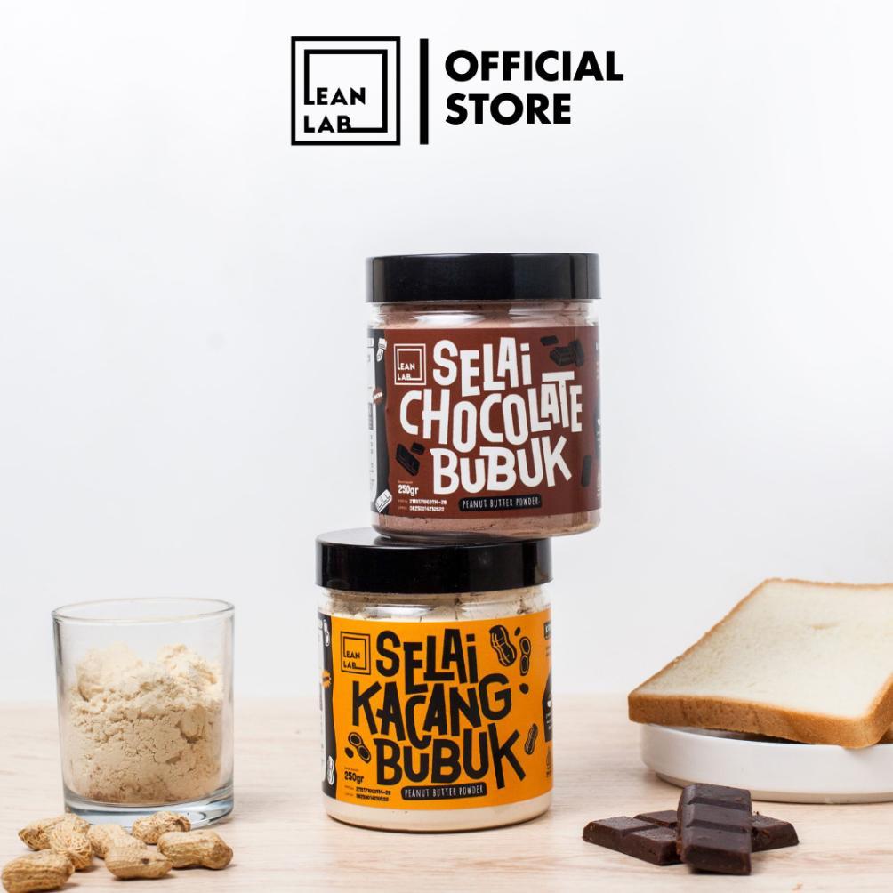 Lean Lab Selai Starter Pack (250gr x2) Peanut + Chocolate Powder (Vegan, Gluten Free, Low Fat)