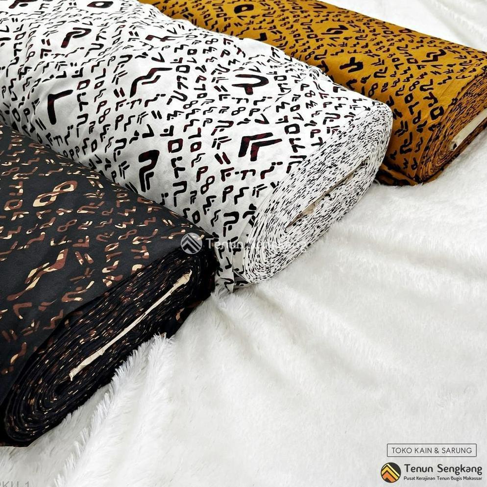 Promo Kain Tenun Batik Lontara Sutra Bugis Makassar - Tenun Sengkang Pku (Harga Per 0,5 Meter)