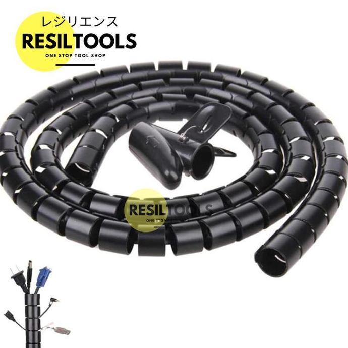 Cable Protector Spiral 40 mm Selang Pembungkus Kabel Protektor Clip