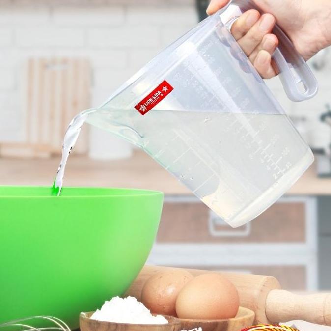 Kualitass- Gelas Jug Ukur 1 Liter L 1000 Ml Teko Plastik Takaran Takar Measuring