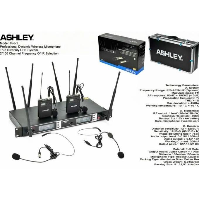 MIC WIRELESS ASHLEY PRO1 mik ashley pro 1 dengan 3 varian jenis mic