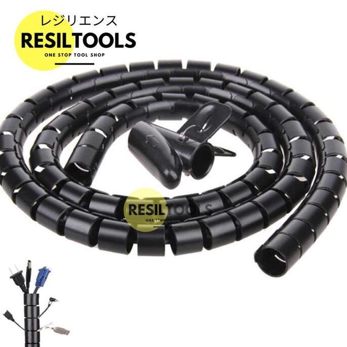 12 Buah Cable Protector Spiral 16 mm Pembungkus Kabel Protektor Clip
