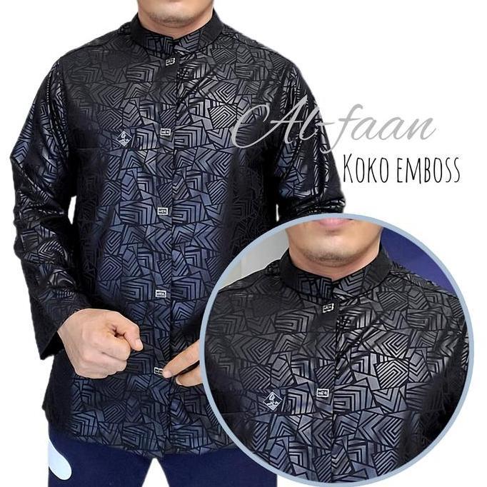 DISKON BAJU KOKO AL-FAAN KOKO LENGAN PANJANG ALZAN KEMKO PRIA ATASAN MUSLIM PRIA KEMEJA KOKO MOTIF K