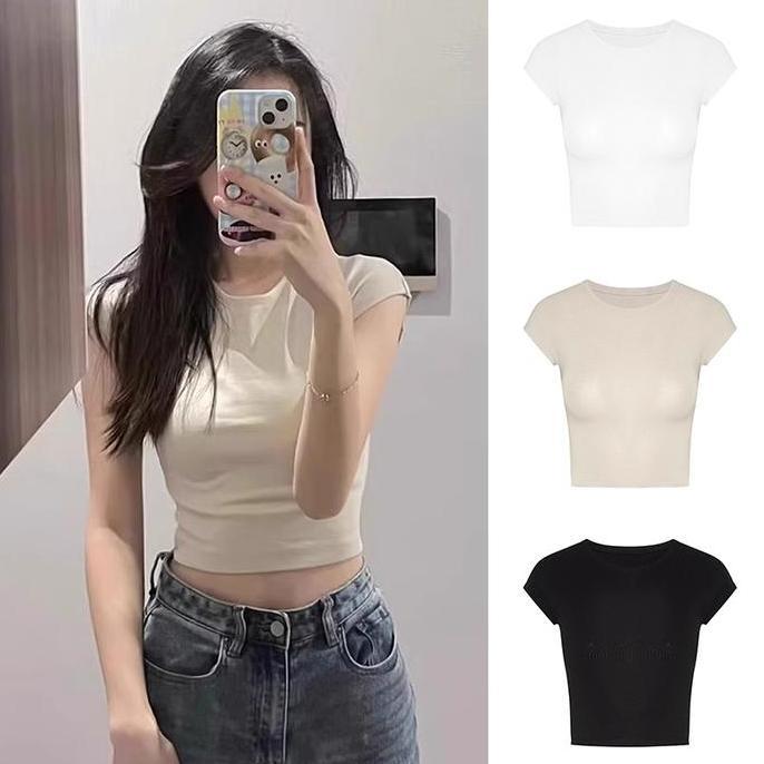 Cntikk- Kaos Polos Perut Pendek Terbuka Cewek Seksi Dan Hot Untuk Wanita