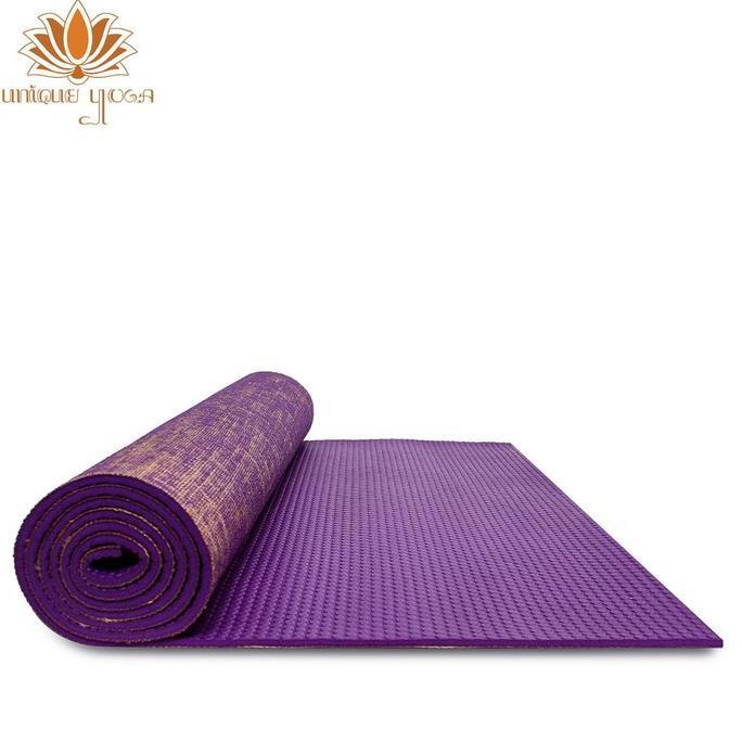 Karpet Yoga Pvc Jute Tebal 8Mm / Matras Yoga Serat Natural Ecofriendly