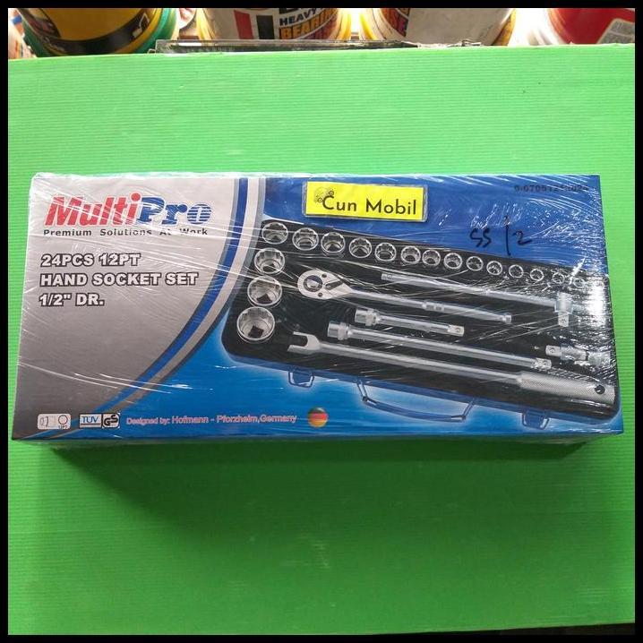 GRATIS ONGKIR KUNCI SOK SET 1/2" 12PT ISI 24PC MERK MULTI PRO BOX KALENG GOOD QUALIT 