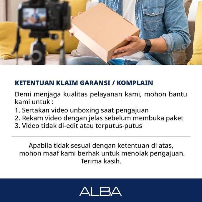 Alba Mechanical Jam Tangan Pria AL4695 / AL4695X1 Automatic Blue Dial Blue Red Bezel Stainless Steel