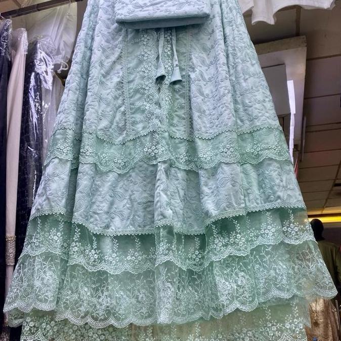 Mukena bahan sutra Paris KD renda tile