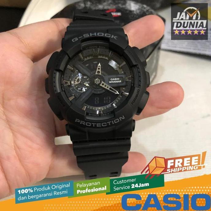 JAM TANGAN PRIA CASIO G-SHOCK ORINAL DITAL HITAM KARET GA-110-1B CASIO G SHOCK GA 110 1B CASIO GSHOC