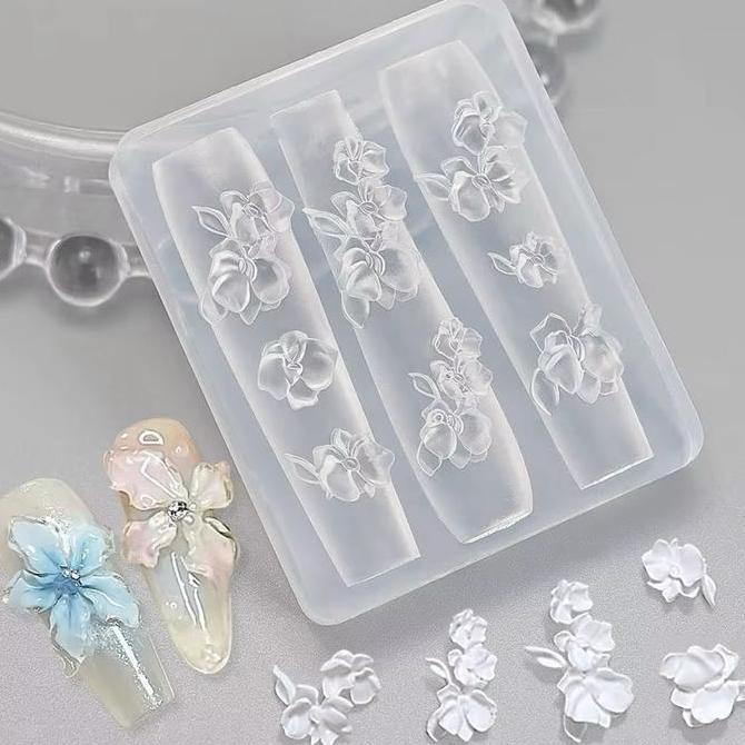 Nail Silicone Mold Flower 5D Cetakan Dekorasi Kuku Nail Art Kutek Gel Polish