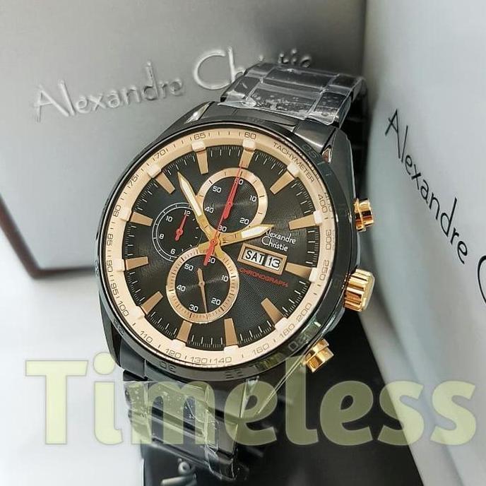 jam tangan pria alexandre christie ac 6495 MC Black