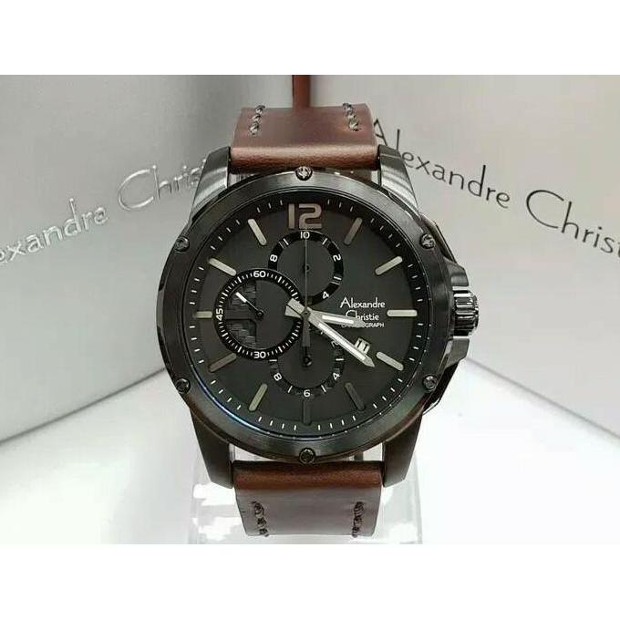 ALEXANDRE CHRISTIE PRIA AC6486 BLACK BROWN LEATHER ORINAL