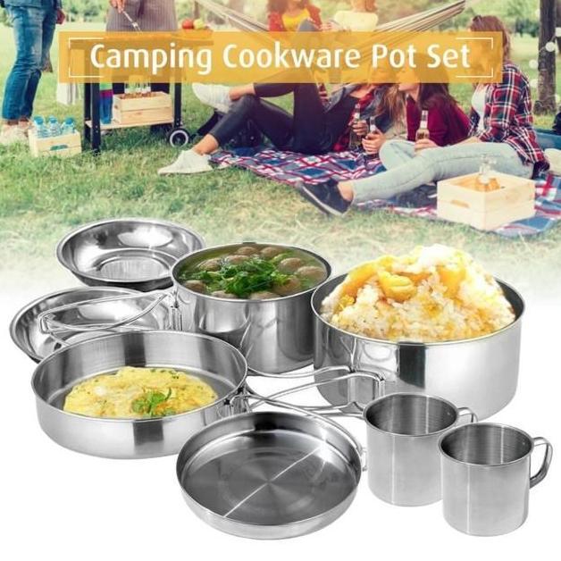 Cooking Set Gunung Stainless Paket Alat Masak Outdoor Camping