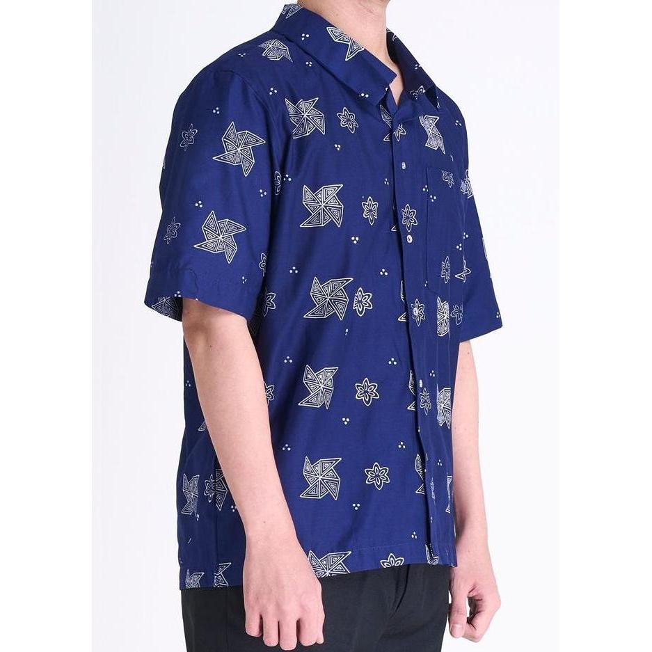 Blue Angkah Batik Shirt - Oe X Wilsen Willim