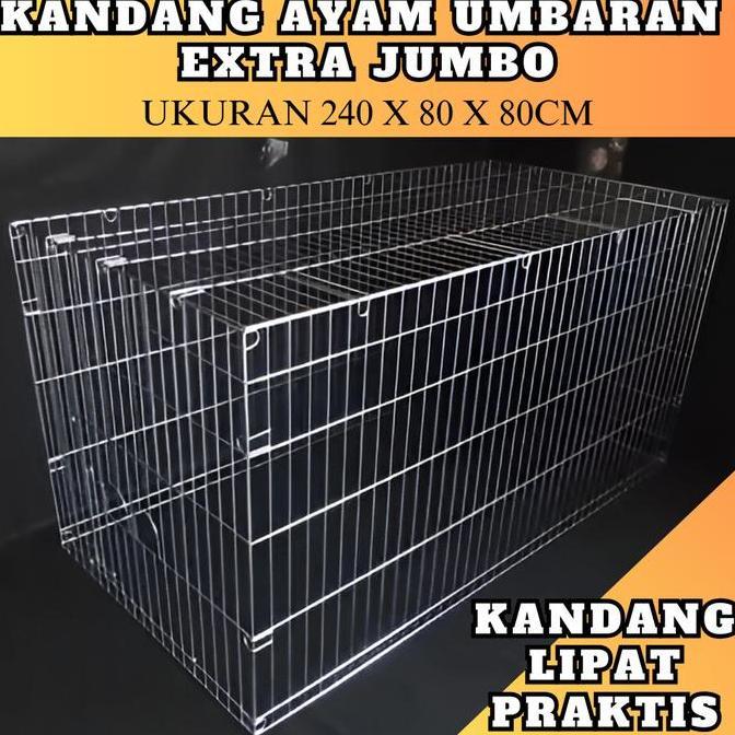 Kandang Umbaran Ayam Extra Jumbo Galvanis | 240 X 80 X 80 CM