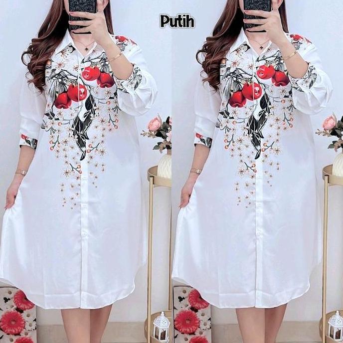 1090 KEMEJA TUNIK CHERRY LD120 KATUN SILK WANITA|TUNIK SILK|TUNIK LD120