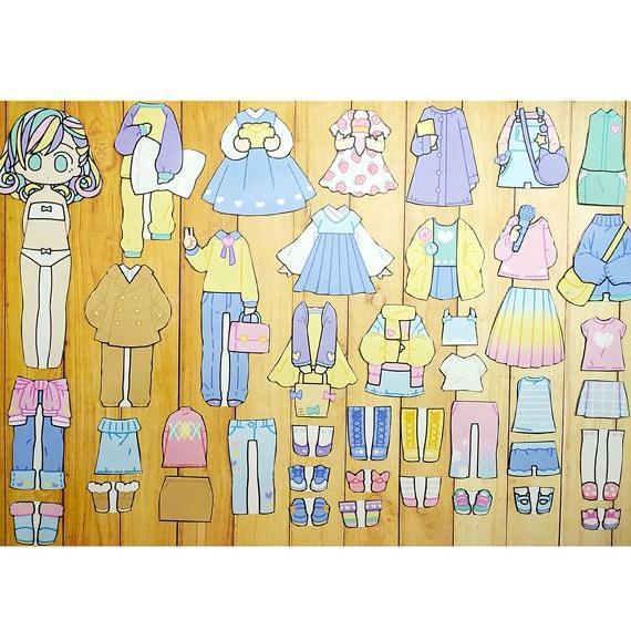 TERLARIS Bongkar pasang baju kertas magnet Dress up doll busy page Pastel Girl BISA GRAB